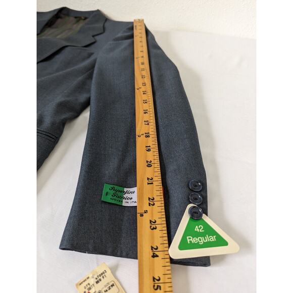 Vintage LeBaron Wool Blazer‎ Men's Size 42R Union Made USA Gray Model Howell New - Picture 12 of 16